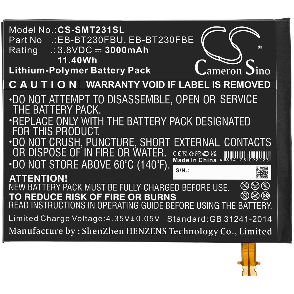 Battery Replaces EB-BT230FBE