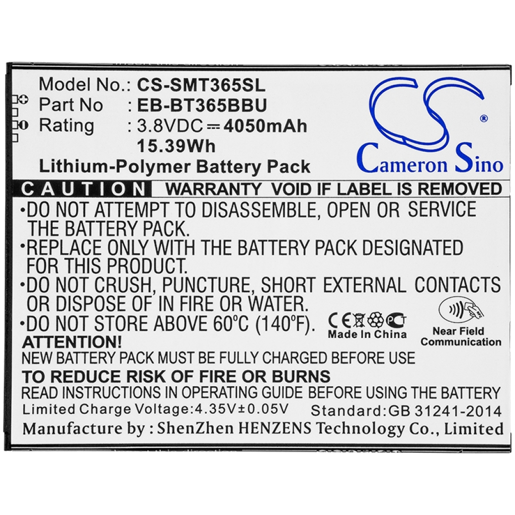 Tablet Battery Samsung CS-SMT365SL