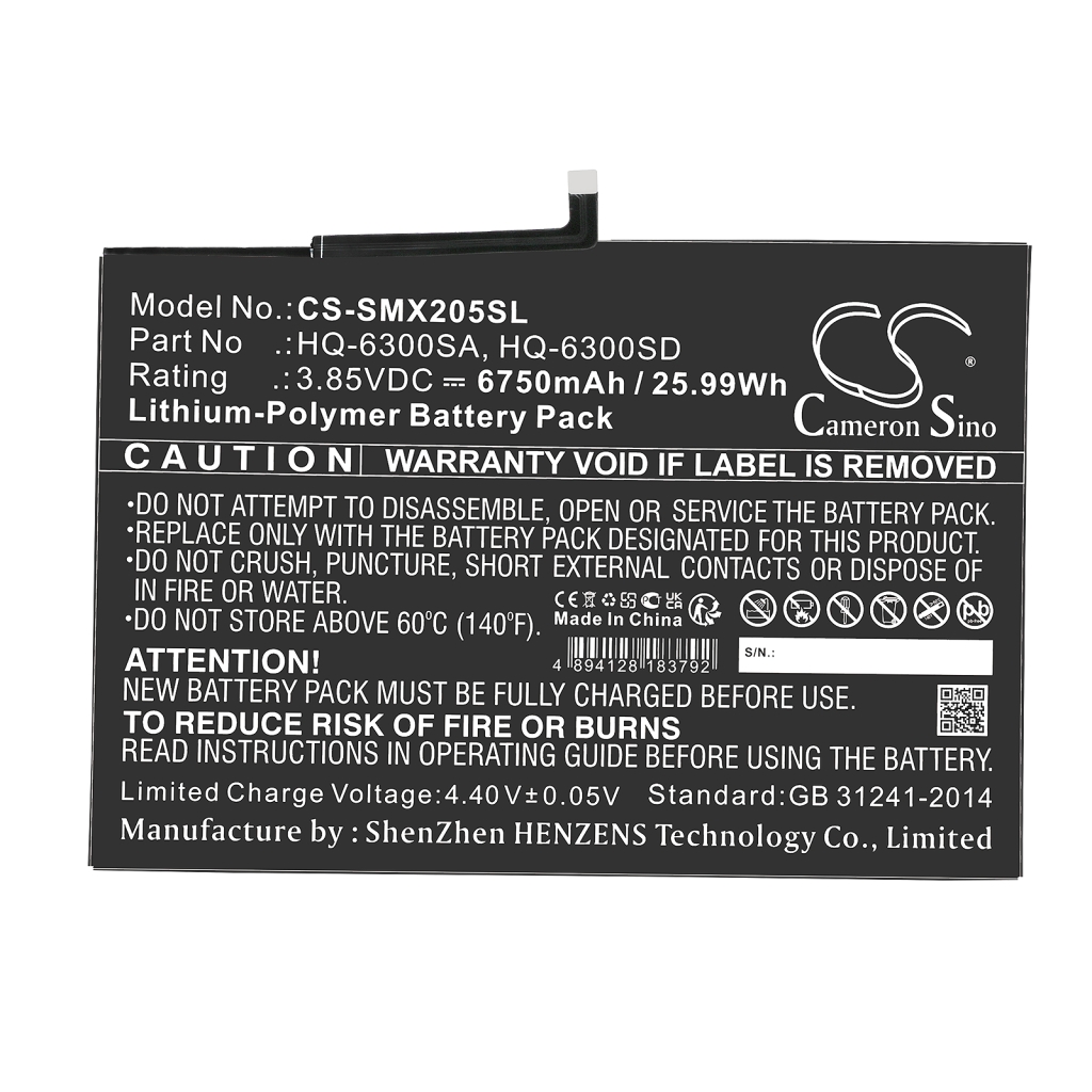 Tablet Battery Samsung CS-SMX205SL