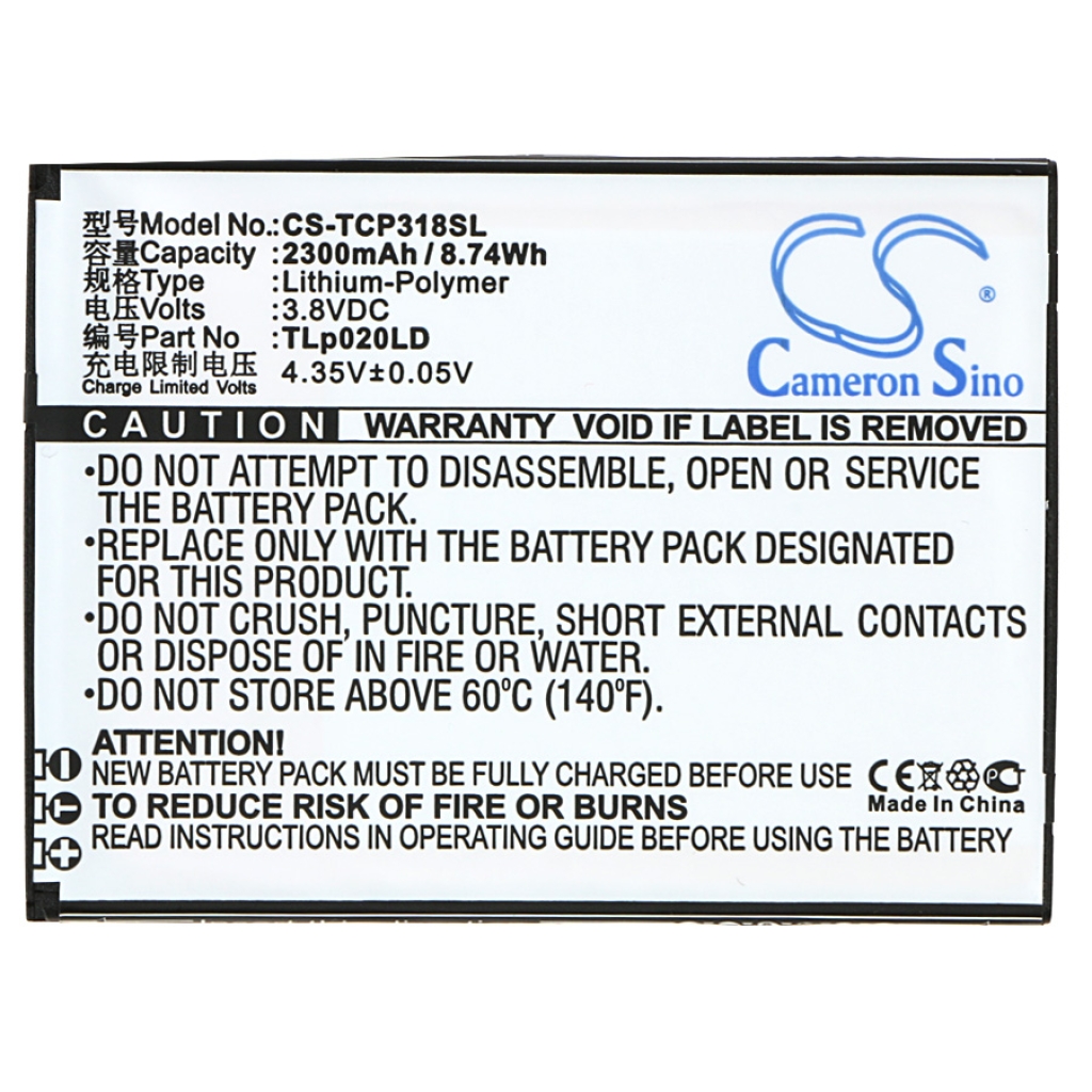 Mobile Phone Battery TCL CS-TCP318SL