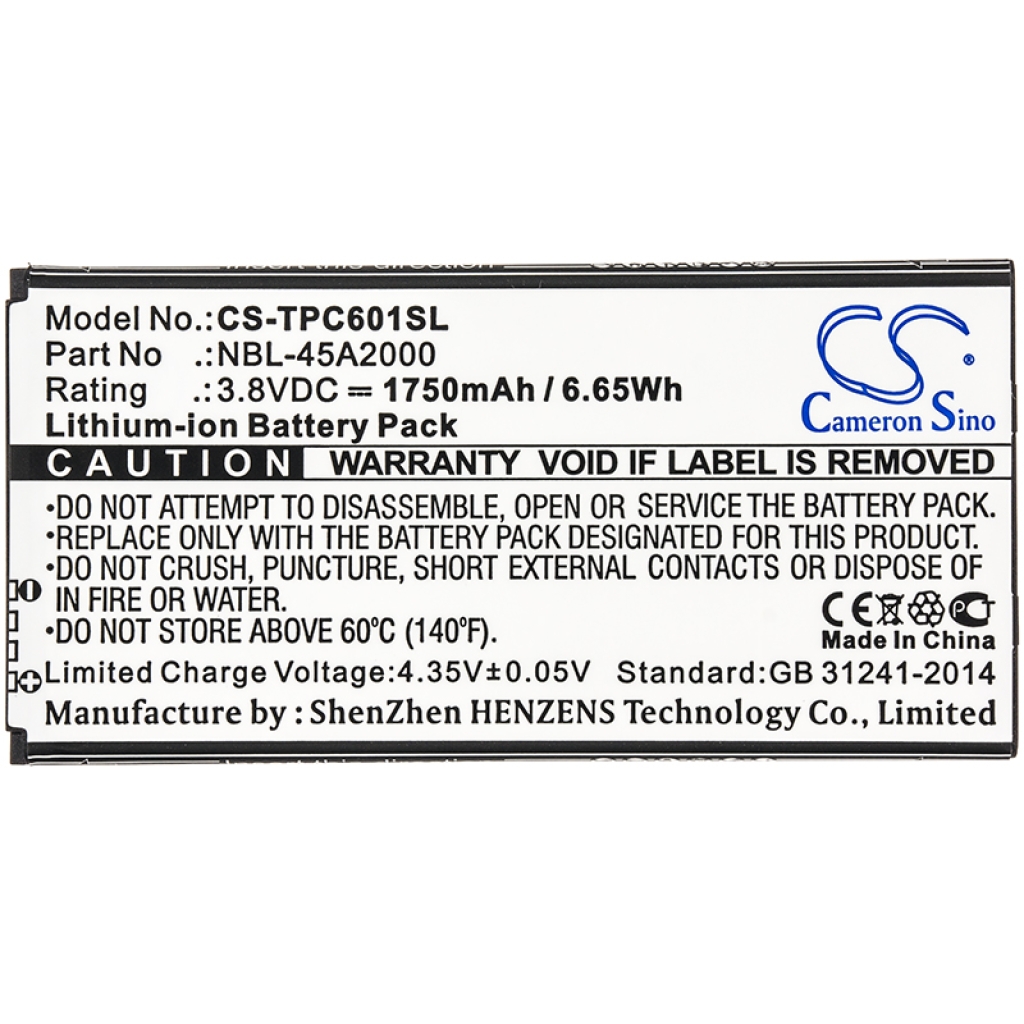 Mobile Phone Battery Neffos TP601C (CS-TPC601SL)