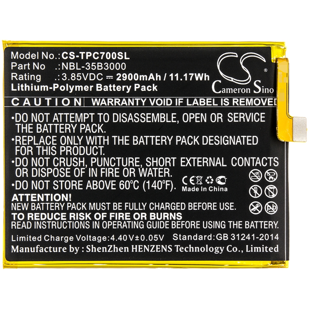 Mobiltelefon akkumulátorok Neffos C7 Dual SIM (CS-TPC700SL)