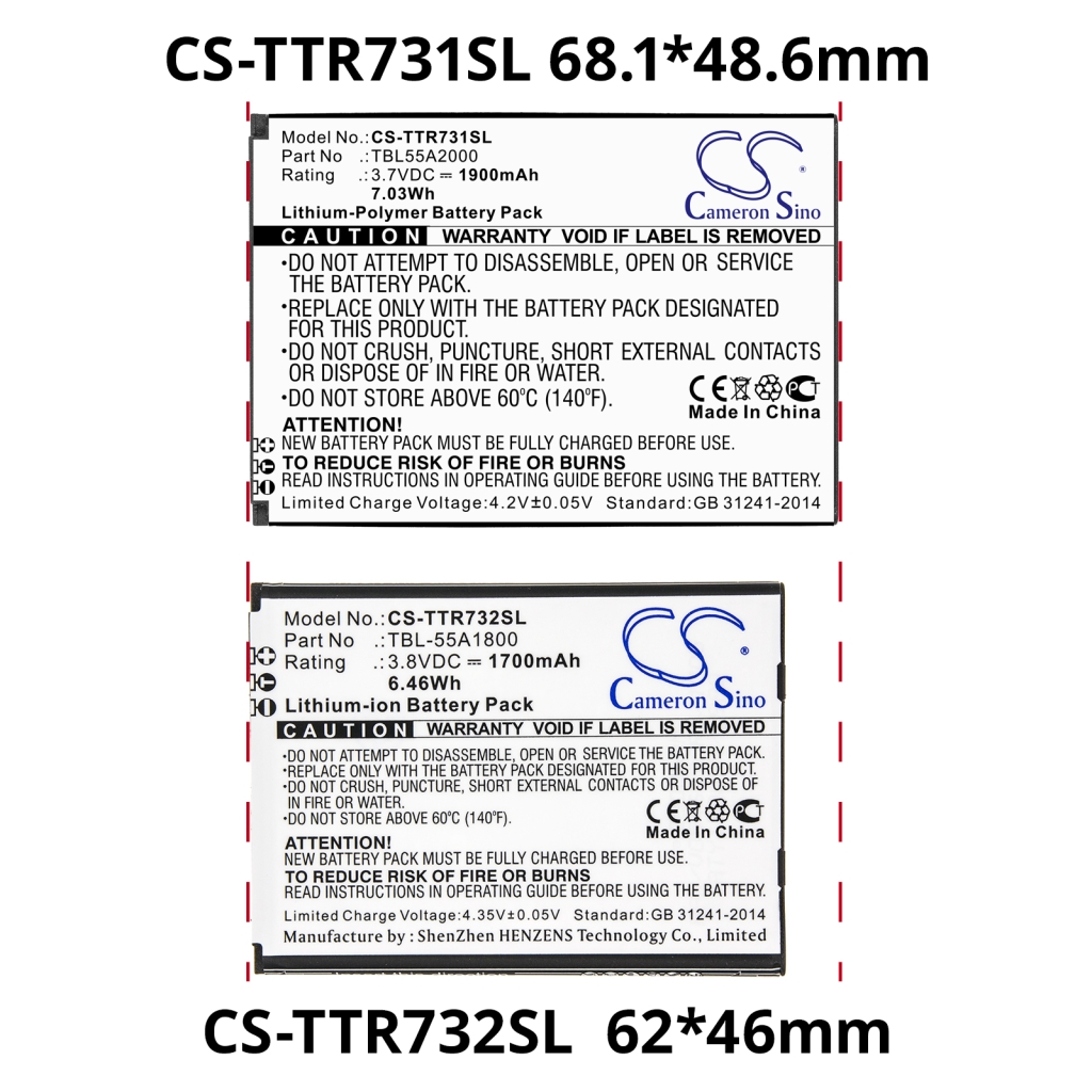 Battery Replaces TBL-55A1800