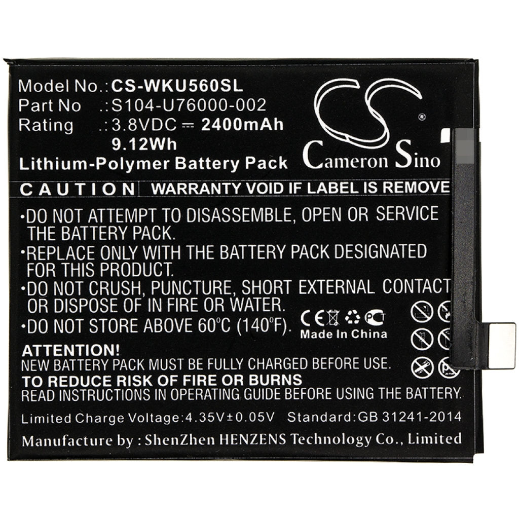 Mobile Phone Battery Wiko P6601 (CS-WKU560SL)