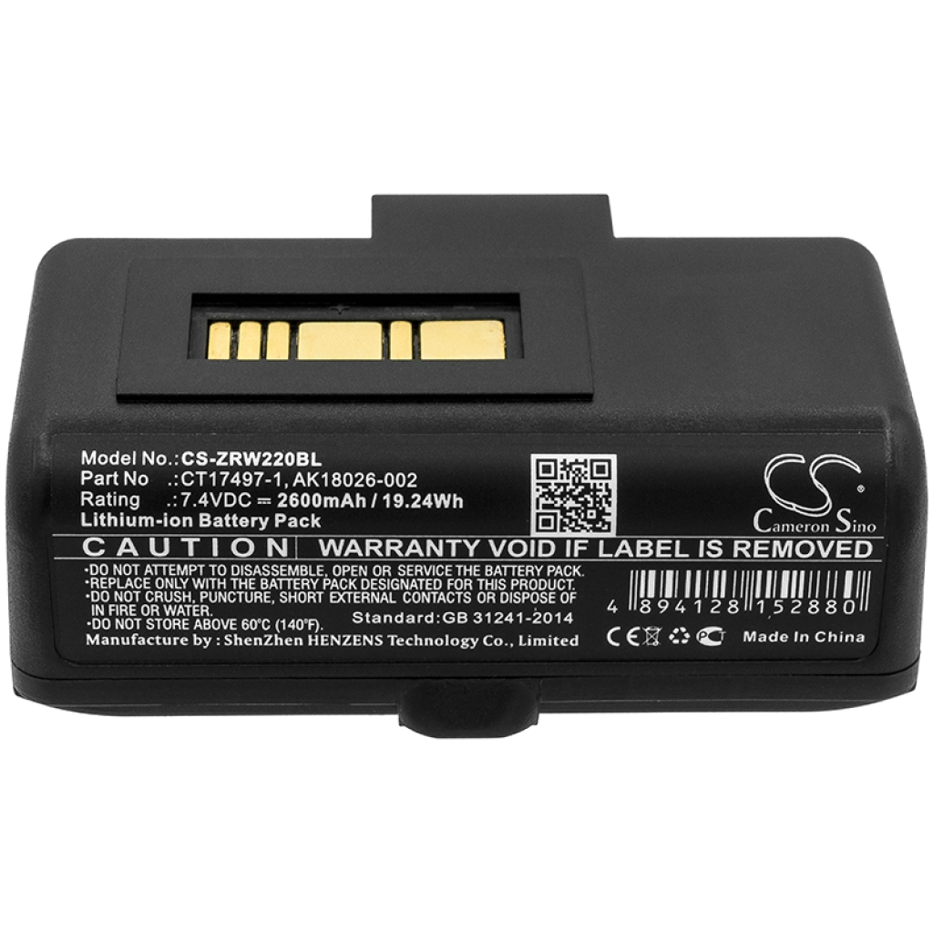 Printer Battery Zebra CS-ZRW220BL