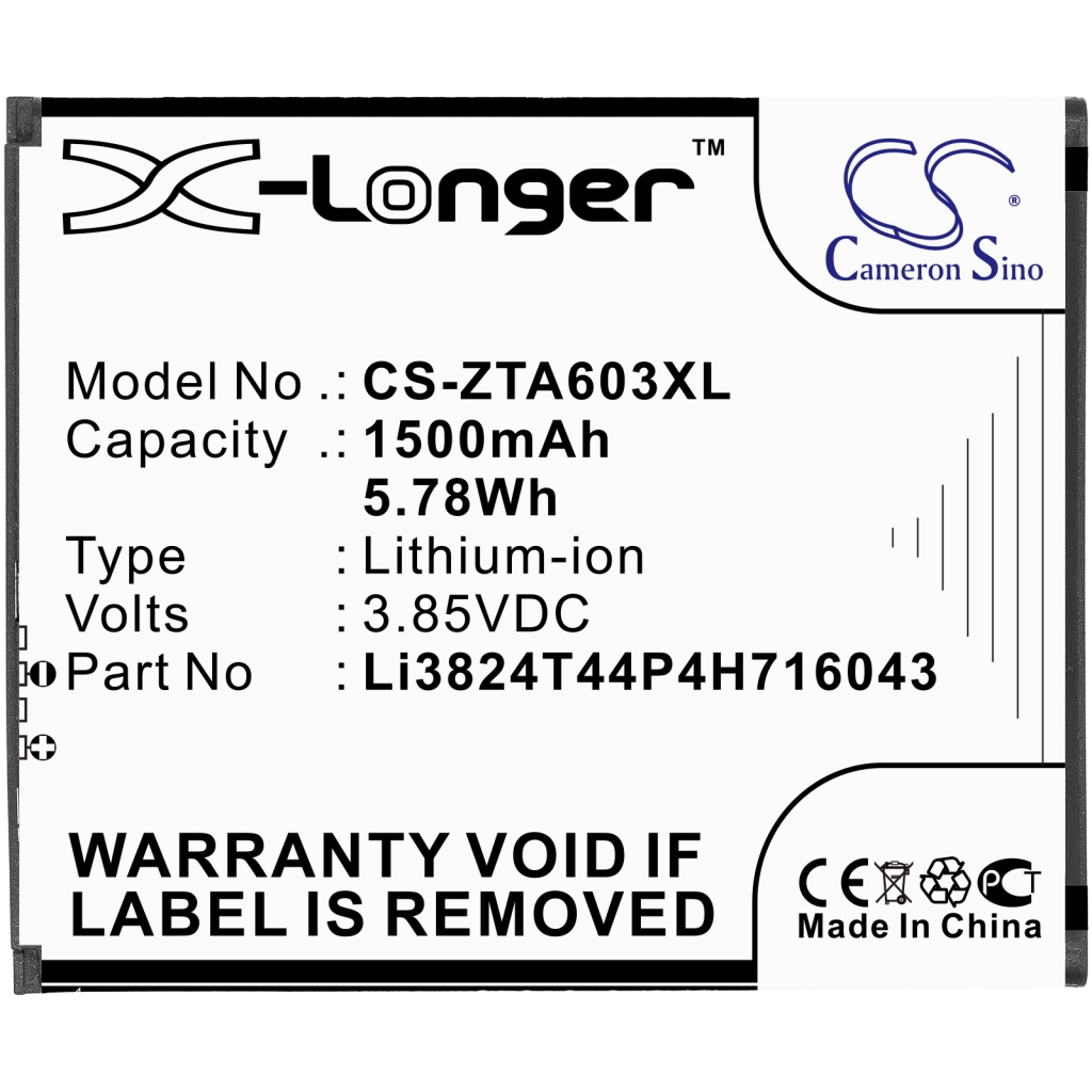 Mobile Phone Battery ZTE CS-ZTA603XL